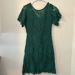Green lace dress, perfect for the Holidays